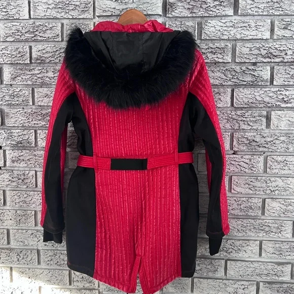 Michael Kors Women's Red Quilted Ski Jacket - Picture 3 of 5